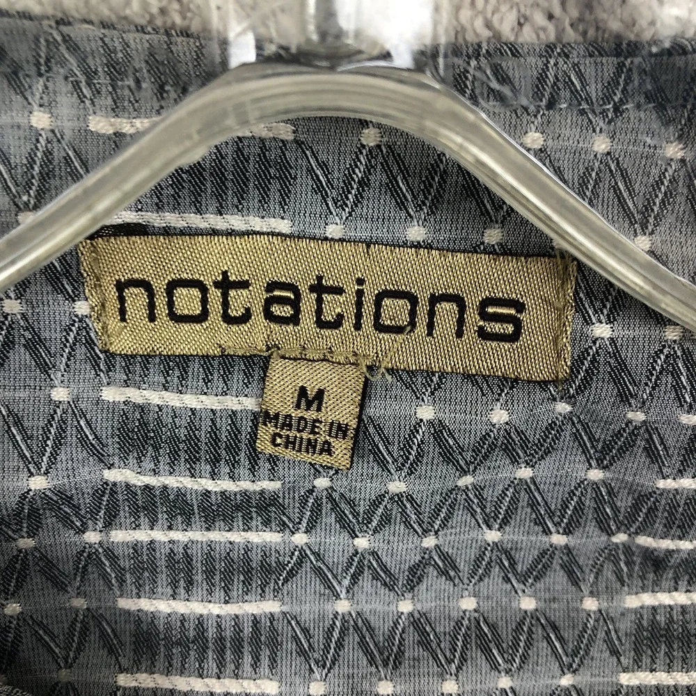 Notations Womens Jacket Medium Gray‎ striped Style #MTPJ0124 3/4 Sleeve Crop Vtg